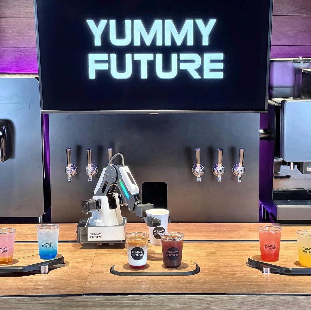 The unit at the bar in our own store, the FUTURE screen lit above it