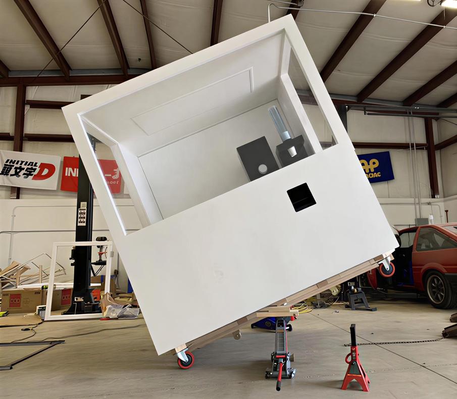 A unit crated in the workshop, ready to ship